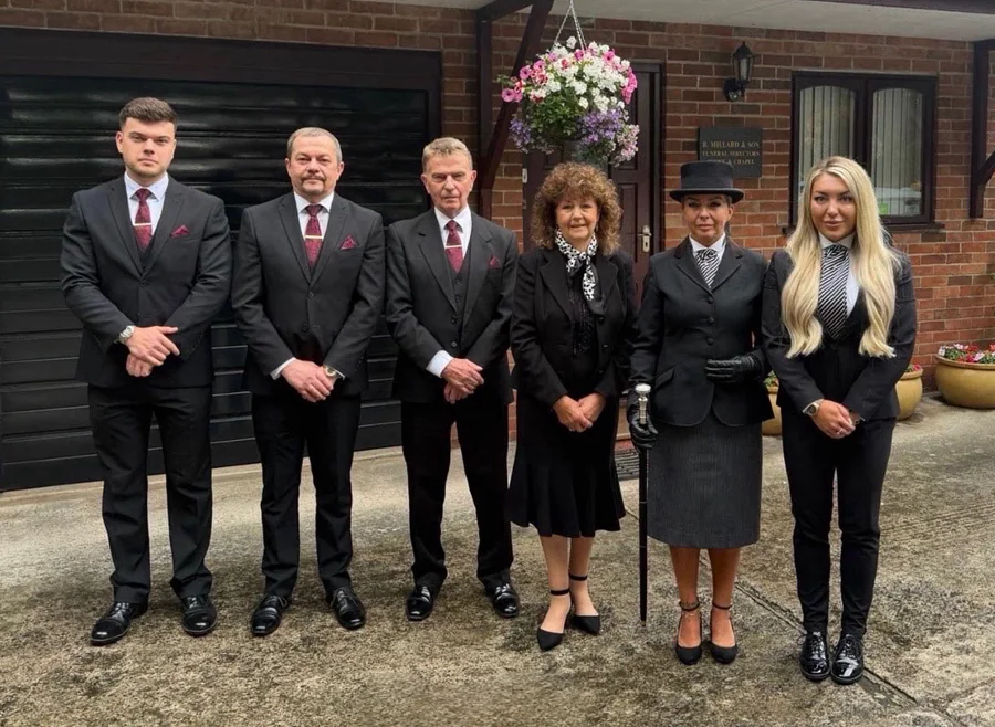 The R Millard & Son team outside their funeral home