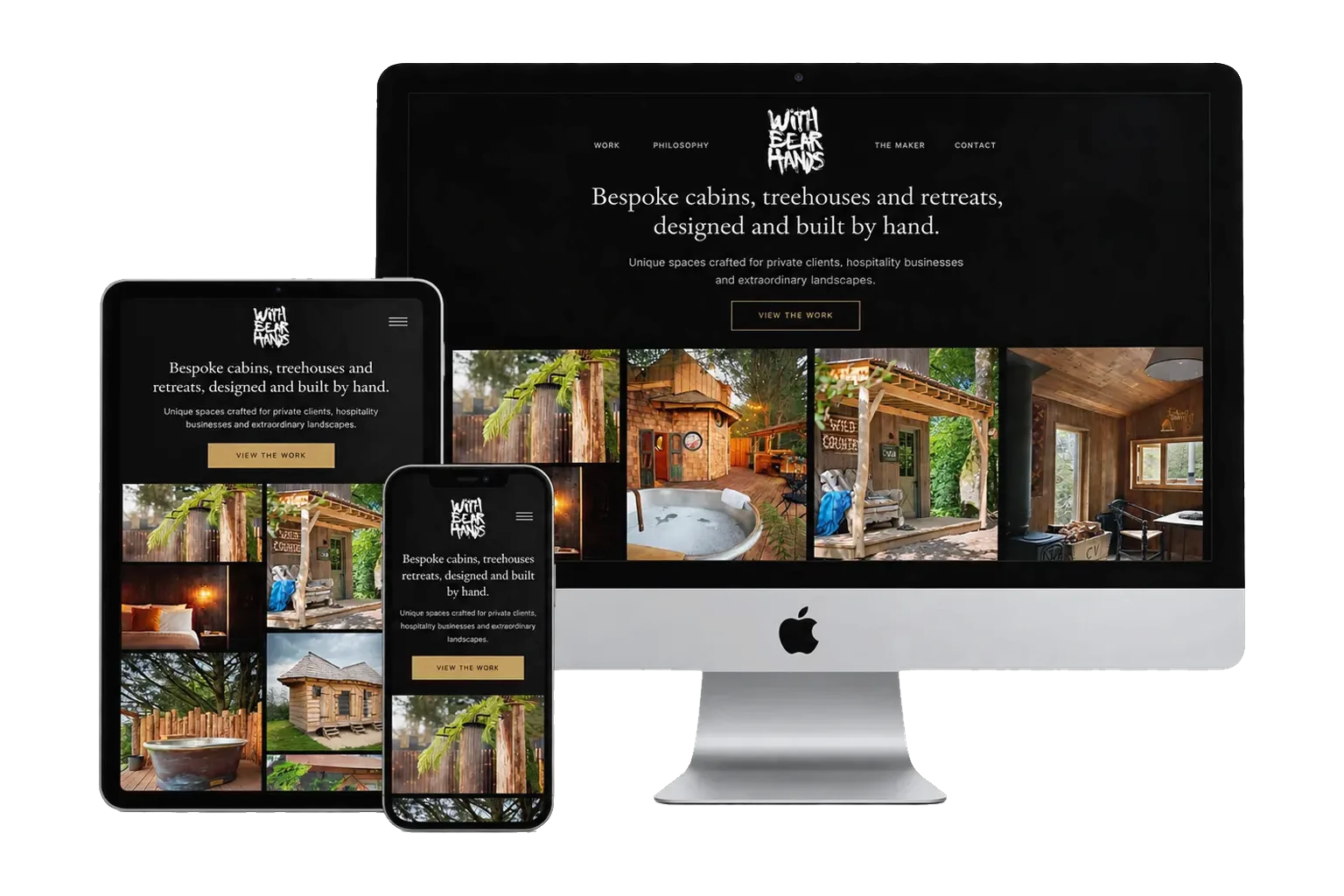 With Bear Hands website shown on desktop, tablet and mobile